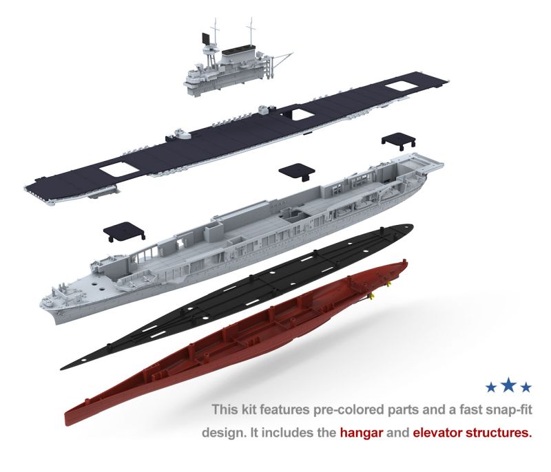 MENG U.S. Navy aircraft carrier Enterprise (CV-6) 1/700