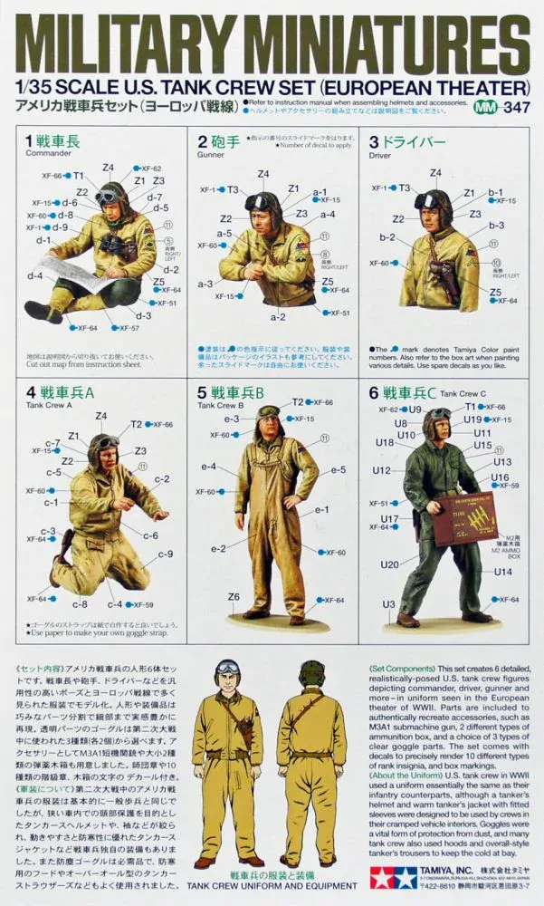 Tamiya US Tank Crew European Theater (6 figurek + příslušenství!) 1/35