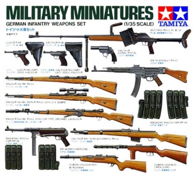 Tamiya German Weapons Set (Sada německých zbraní - 2.sv.) 1/35