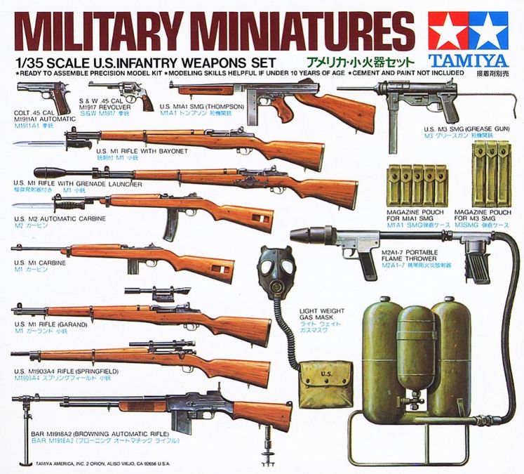 Tamiya US Weapons set (Sada amerických zbraní - 2.sv.) 1/35