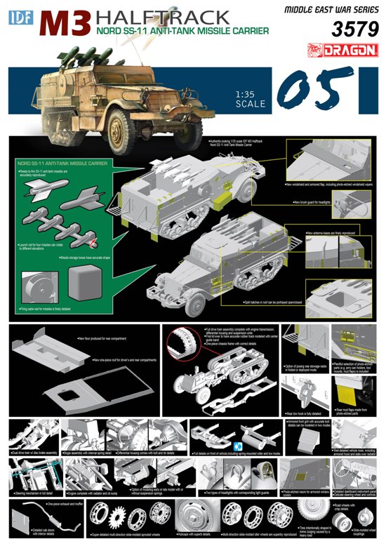 Dragon IDF M3 Halftrack Nord SS-11 Anti-Tank Missile Carrier 1/35