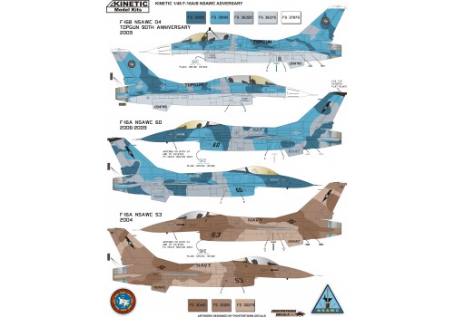 Kinetic F-16A/B NSWAC AGRESSOR 1/48