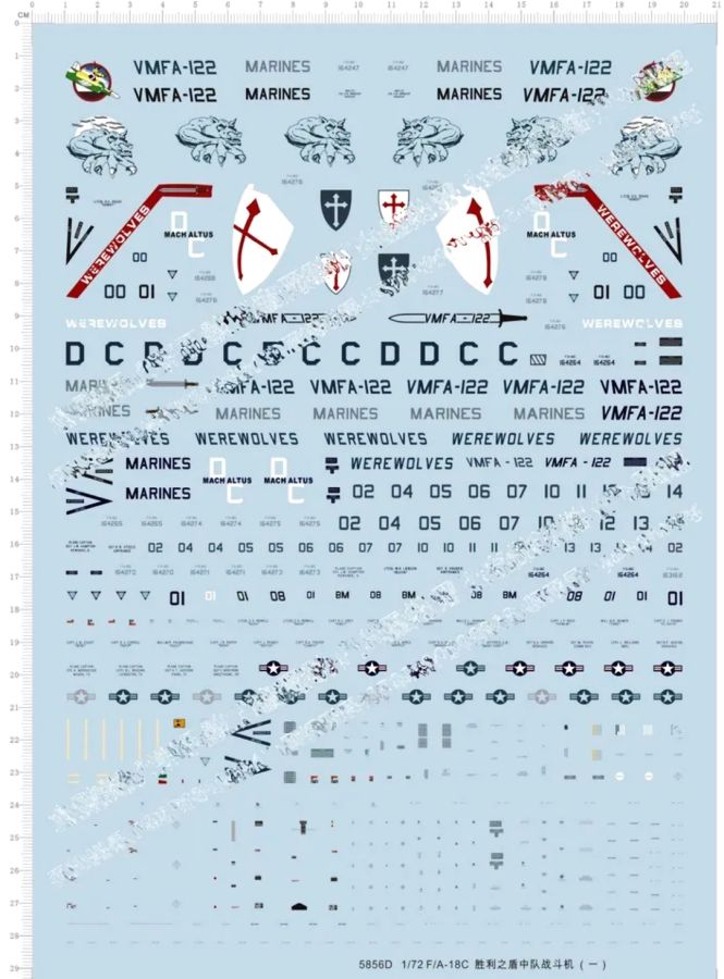 TWPUZZ F/A-18C Hornet VMFA-122 "Werevolves" - decal set 1/72
