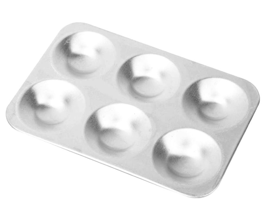 Míchací paleta kovová - obdélník (6 misek v 1)