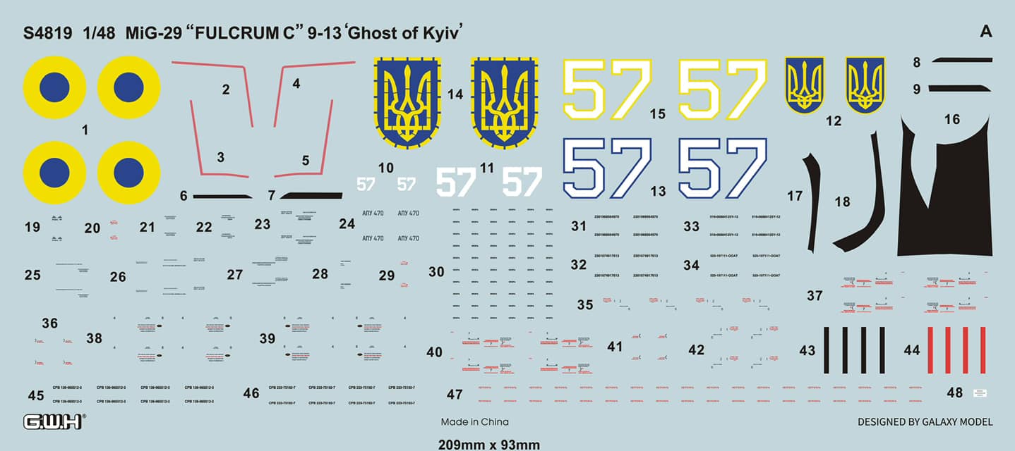 G.W.H MiG-29 "Fulcrum C" 9-13 Ghost of Kyiv - Limited 1/48