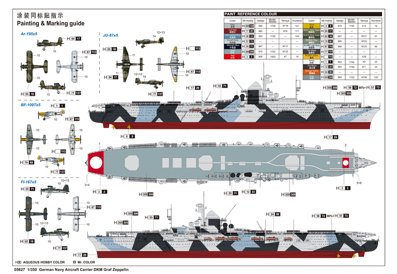 Trumpeter German Navy Aircraft Carrier DKM Graf Zeppelin 1/350