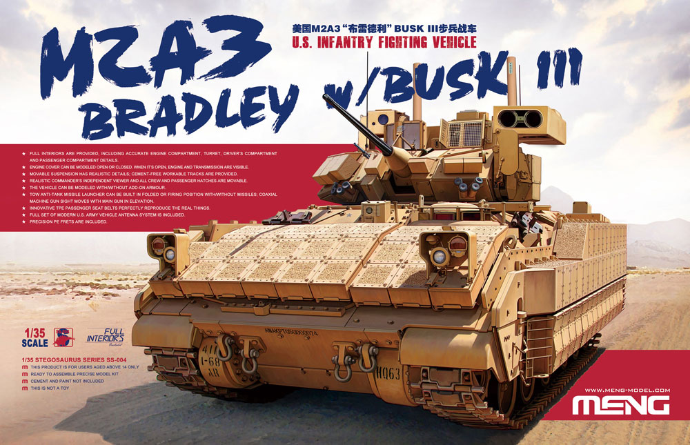 MENG U.S. Infantry Fighting Vehicle M2A3 Bradley w/BUSK III - FULL INTERIOR! 1/35