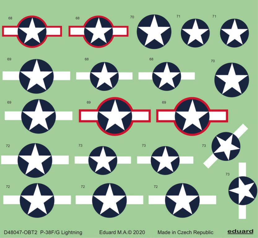 Eduard P-38F/ G - decal set 1/48