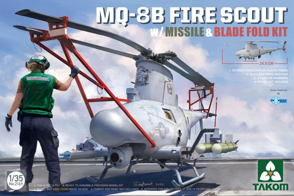 Takom MQ-8B Fire Scout w/missile & blade fold kit 1/35