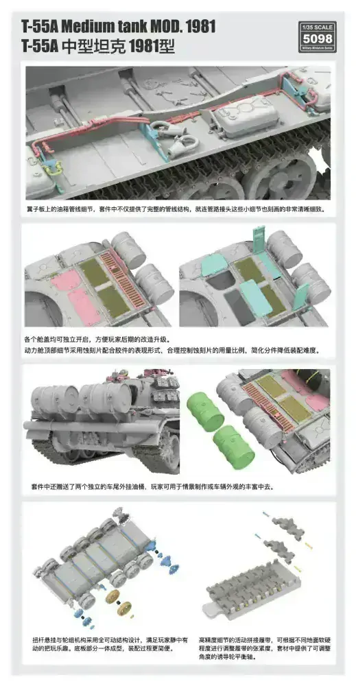 RFM T-55A Mediun Tank Mod.1981 with workable track links 1/35