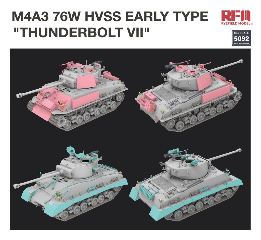 RFM M4A3 76W HVSS Early Type ”Thunderbolt VII” 1/35
