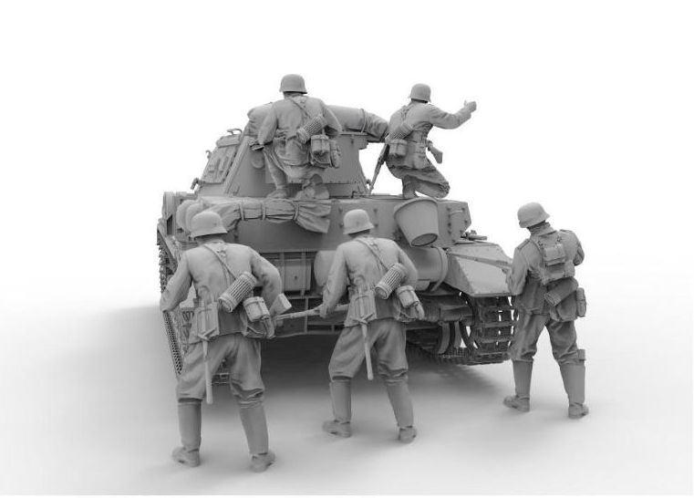 Border Model WW2 German Tank Desant Troops (5 resin figures) 1/35