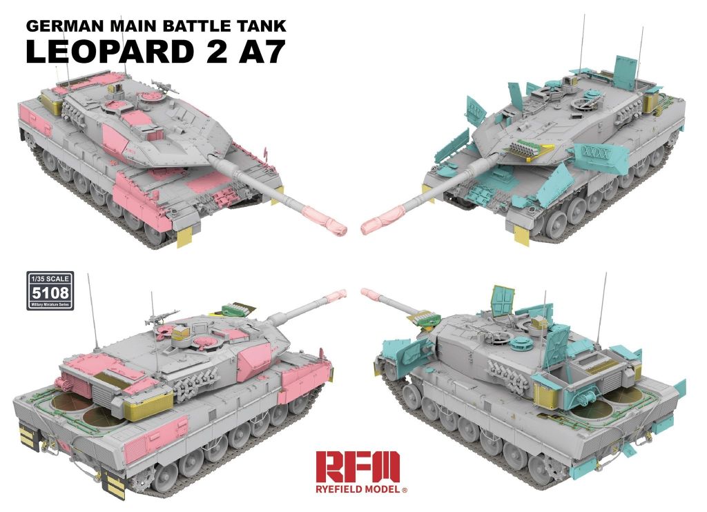 RFM German Main Battle Tank Leopard 2A7 W/Workable Tracks 1/35