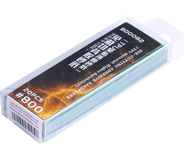 Border Model Die-Cutting Adhesive Sandpaper #800 - 20 pcs. (TPU Material - Higher Durability) / Set samolepících brusných papírů (20ks)