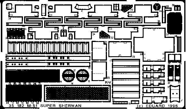 Eduard M-51 Super Sherman (Academy) - detail set 1/35