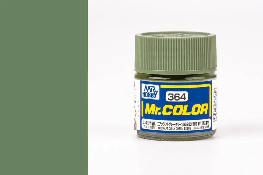 Mr. Color C364 - Aircraft Gray Green BS283 (USAF/RAF Aircraft Interior) / Letadlová šedozelená