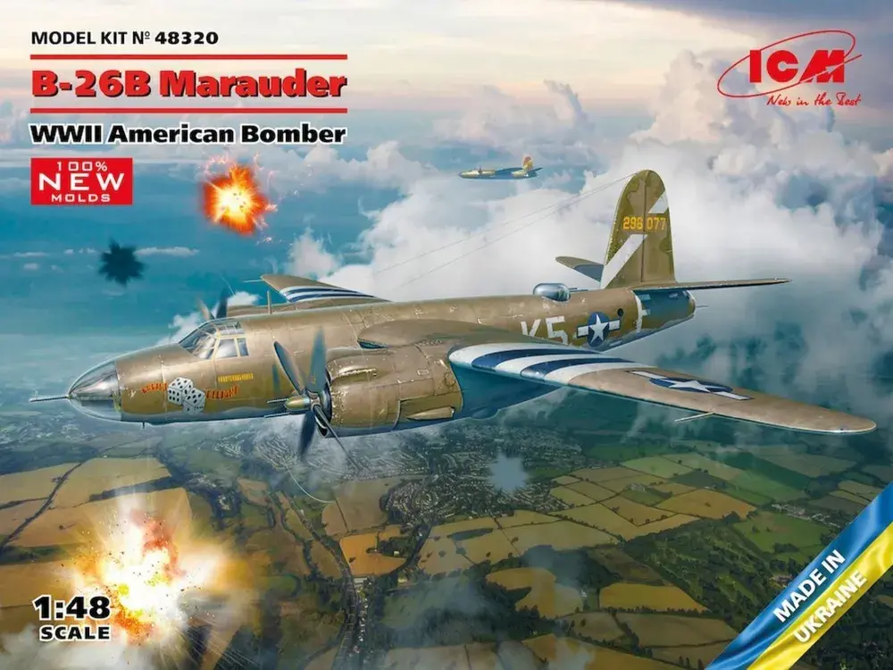 ICM B-26B Marauder, WWII American Bomber (100% new molds) 1/48