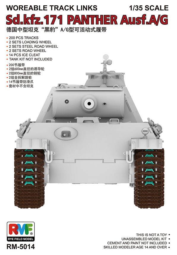 RFM Workable Track Links For Panther Ausf.A/G - pohyblivé pásy 1/35