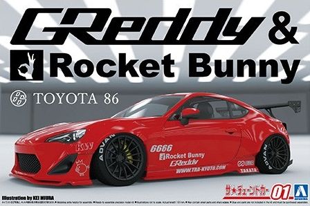 Aoshima ZN6 Toyota 86 (GT86) Greddy & Rocket Bunny 1/24