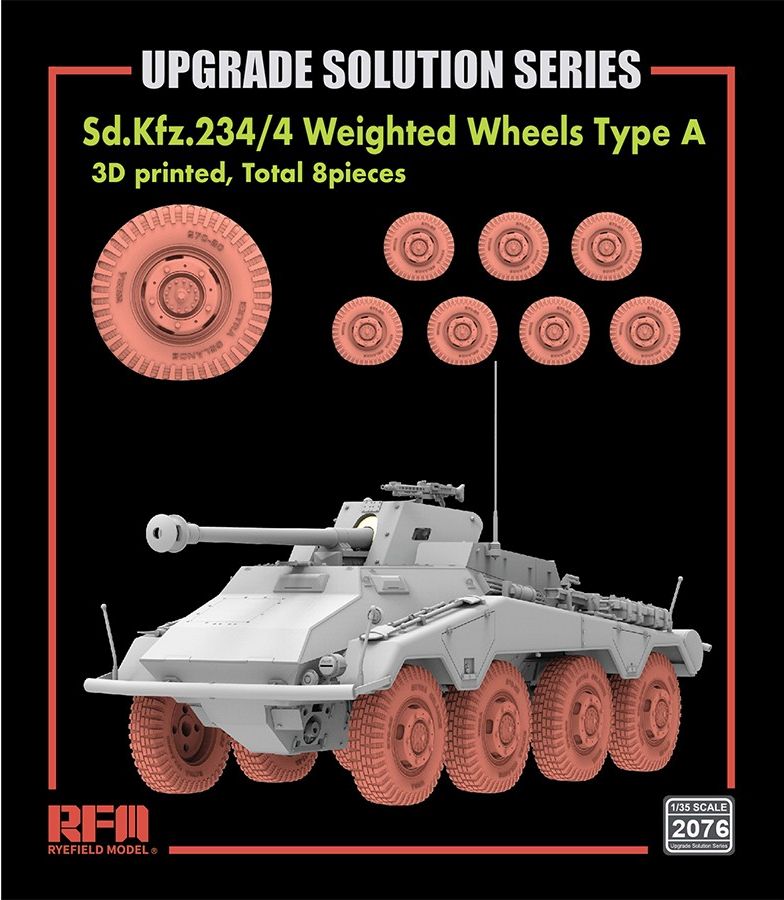 RFM 3D printed road wheels for Sd.Kfz.234/4 Type A, 8pcs 1/35