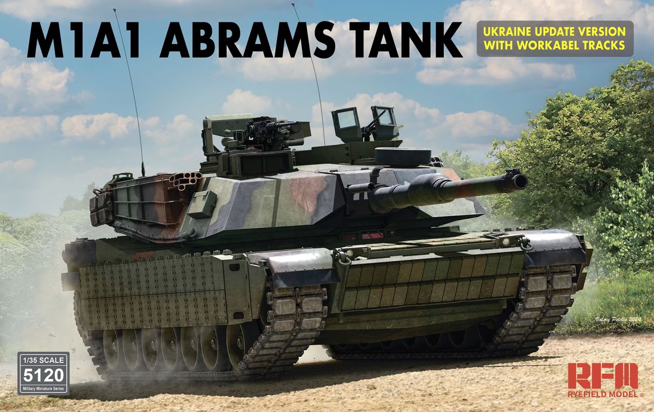 RFM M1A1 Abrams Tank Ukraine Update Version with workabel tracks 1/35