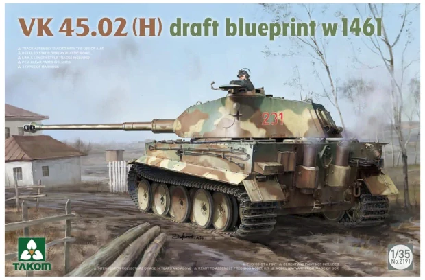 Takom VK 45.02 (H) draft blueprint w1461 1/35