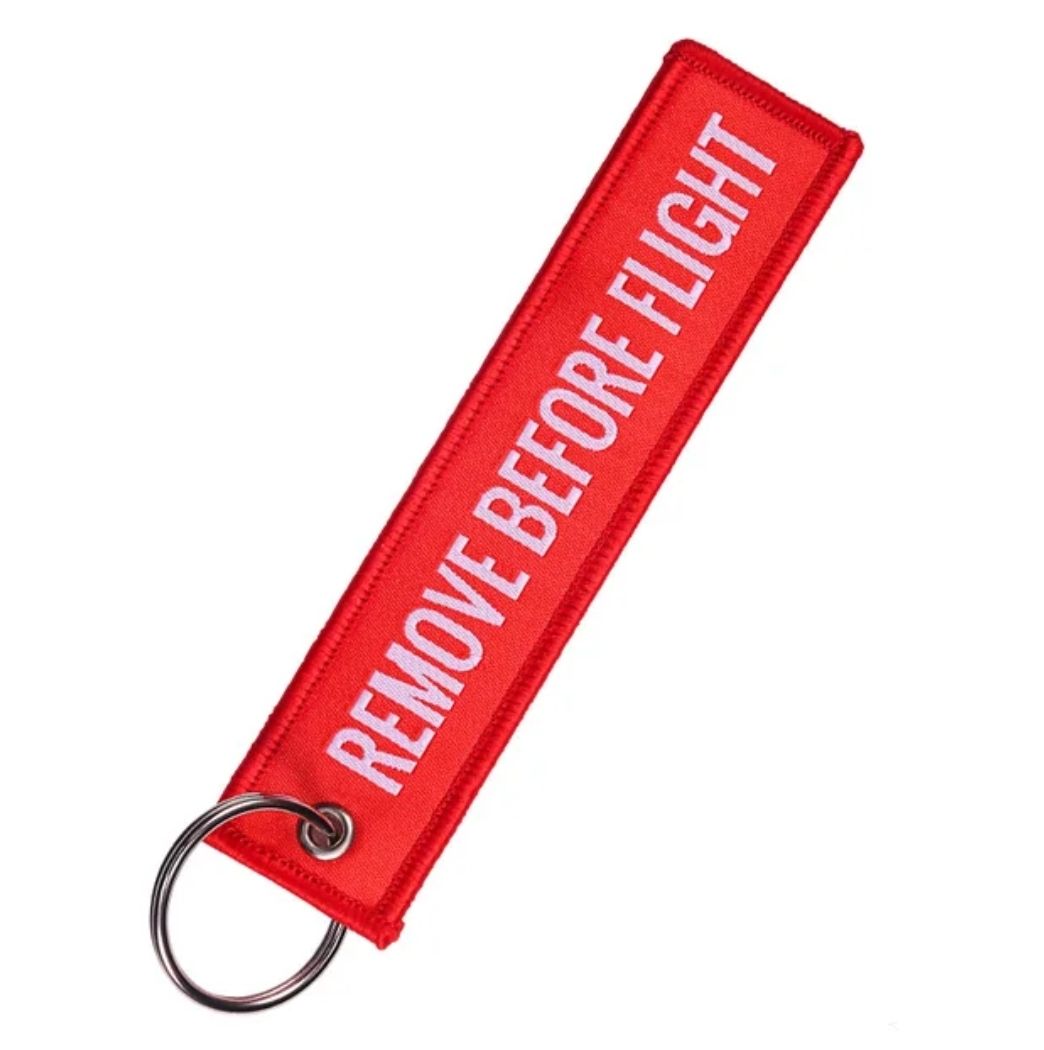 Klíčenka Remove Before Flight - Červená (Vyšívaná)
