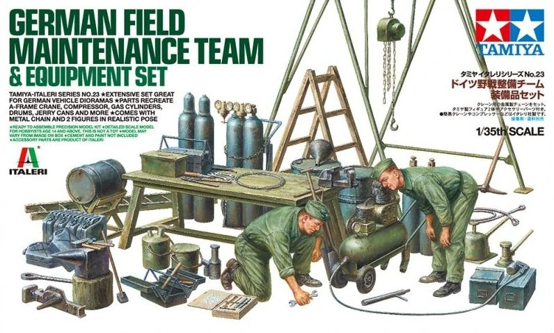 Tamiya German Field Maintenance Team & Equipment Set 1/35