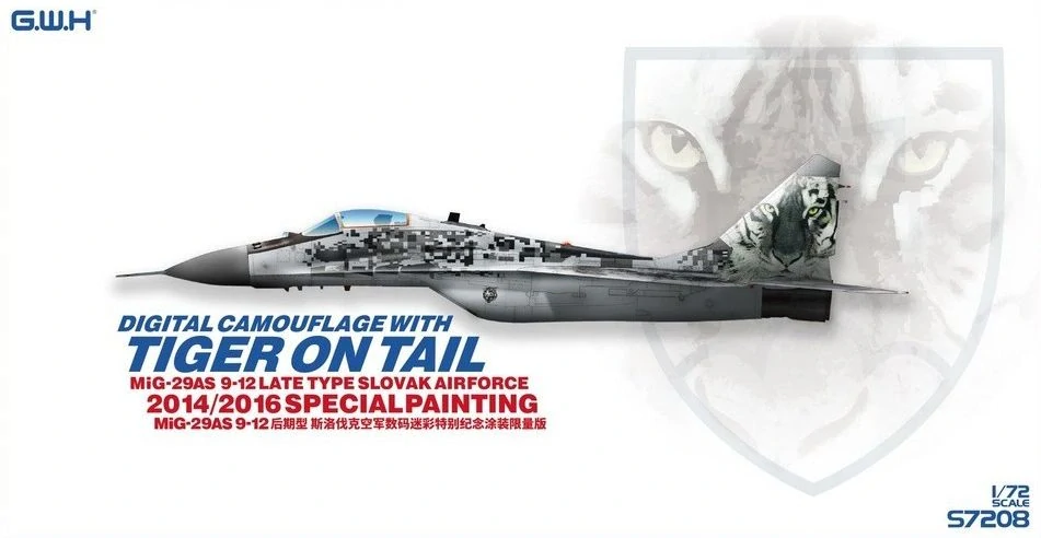 G.W.H MiG-29 AS Slovak Air Force 2014/2016 Special Painting /w New Tool 3D printed parts 1/72