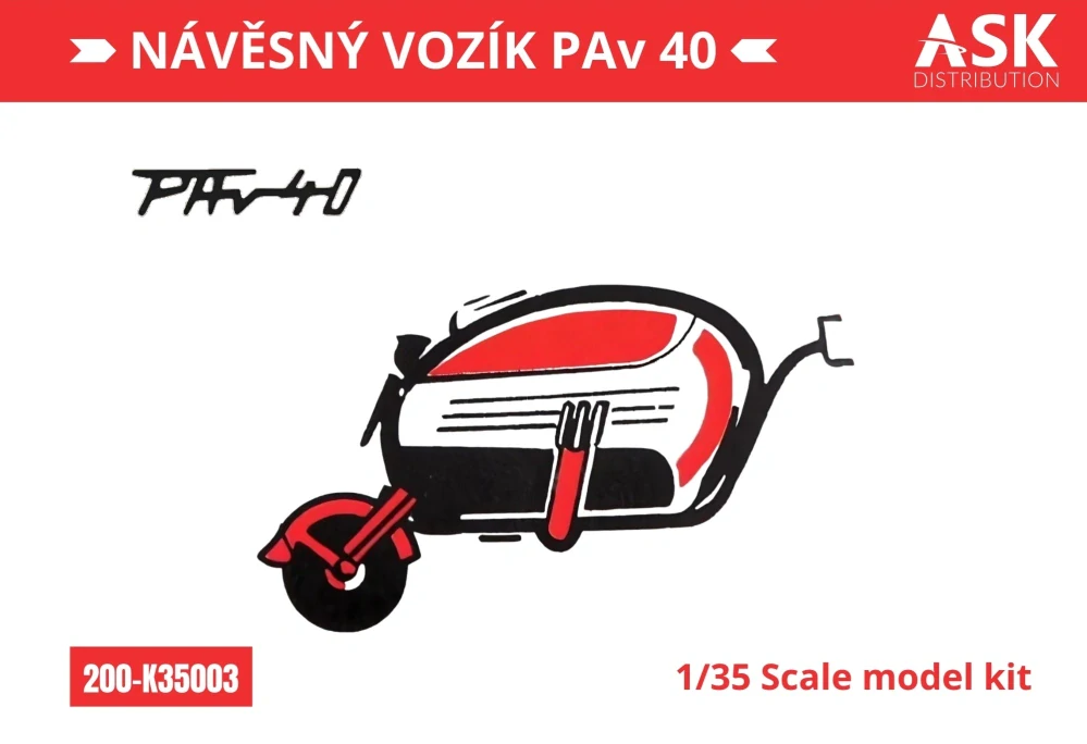 ASK Návěsný vozík PAv 40 (trailer) recommended for the Velorex kit 1/35