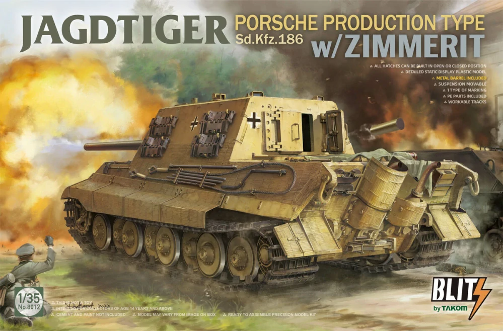 Takom Jagdtiger Porsche Production type Sd.Kfz.186 w/ZIMMERIT 1/35