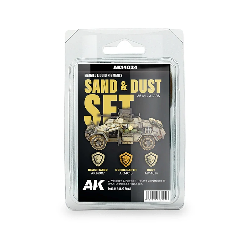 AK Sand & Dust Set - Enamel Liquid pigment - 3 x 35ml / Písek a prach