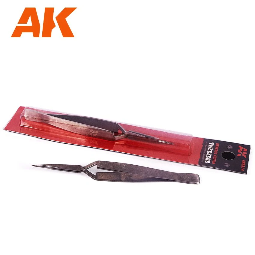 AK reverse Action Tweezer / Křížová nerezová pinzeta (fixační) - rovná