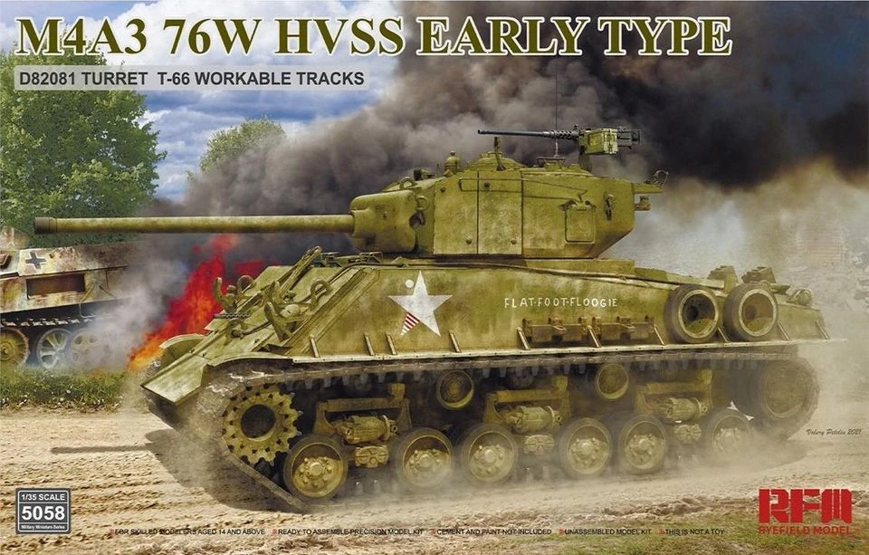RFM M4A3 76W HVSS Early Type with workable Track links 1/35