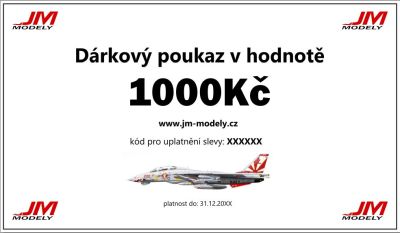 Dárkový poukaz na nákup na JM Modely v hodnotě 1000Kč