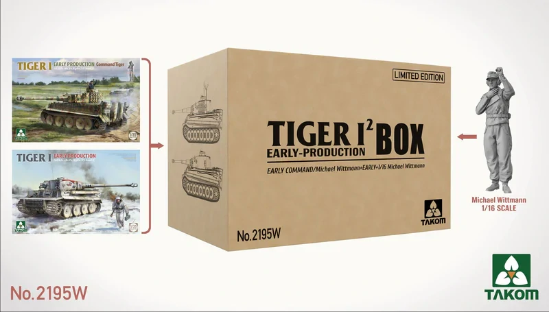 Takom TIGER I² early production Box & 1:16 Wittmann 1/35