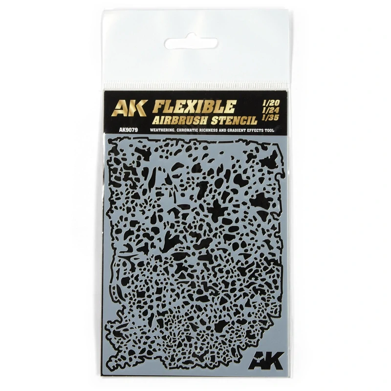 AK Flexible Airbrush Stencil 1/20 – 1/24 – 1/35 / Stříkací patinovací šablona