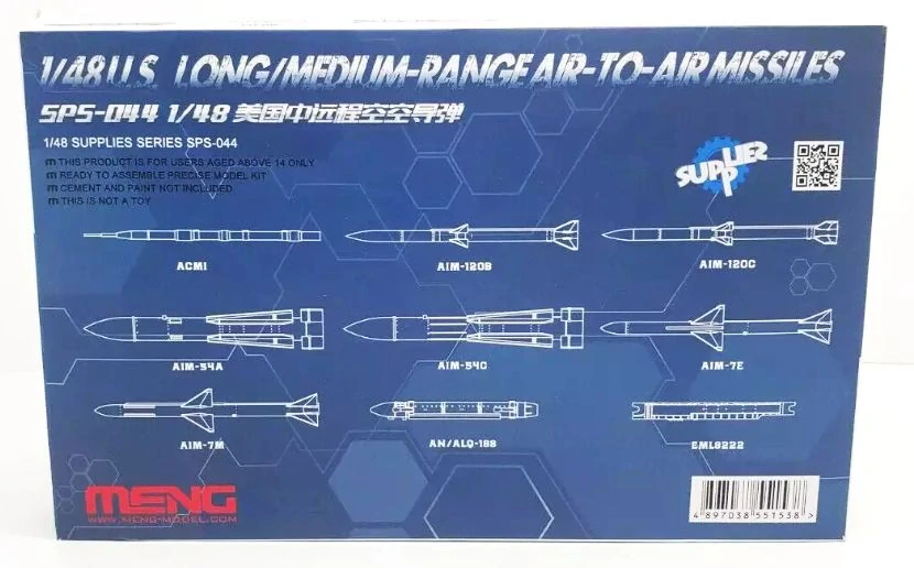 MENG U.S. Long/Medium-Range Air-to-Air Missiles / Zbraňový set 1/48