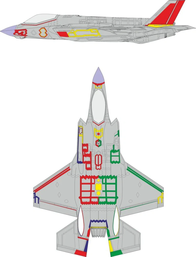 Eduard F-35A RAM panely raná verze - masky paneláže 1/48