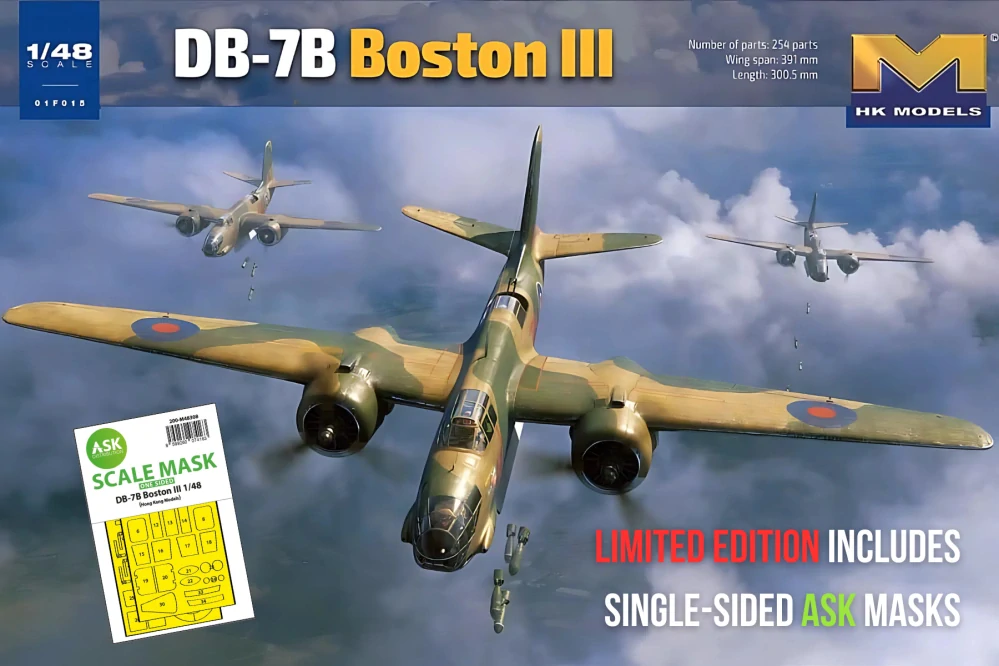 HK Models DB-7B Boston III Limited + !BONUS Masky ASK! 1/48
