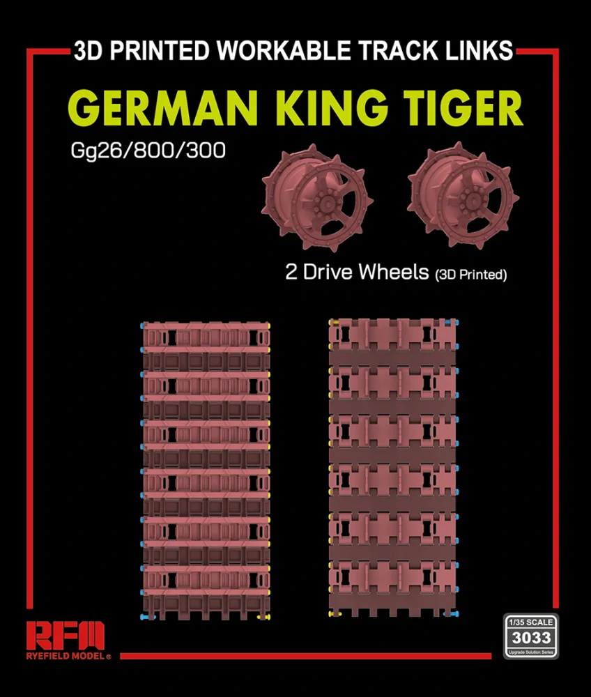 RFM King Tiger workable tracks (Gg26/800/300) 3D Print - pohyblivé pásy 1/35