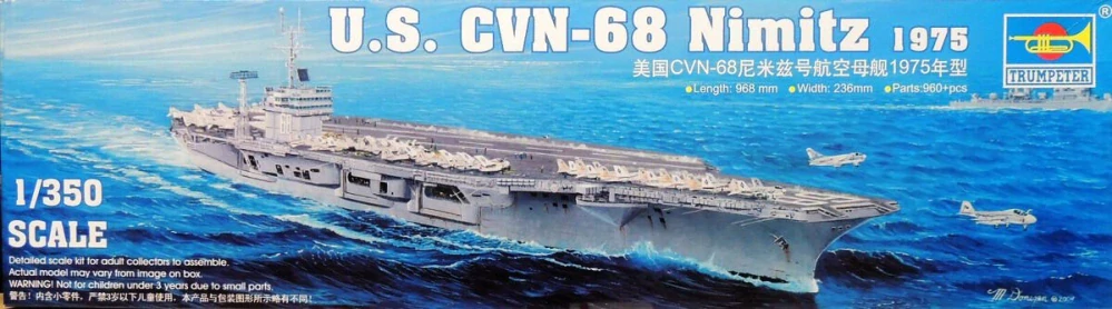 Trumpeter U.S. CVN-68 Nimitz aircraft carrier 1975 1/350