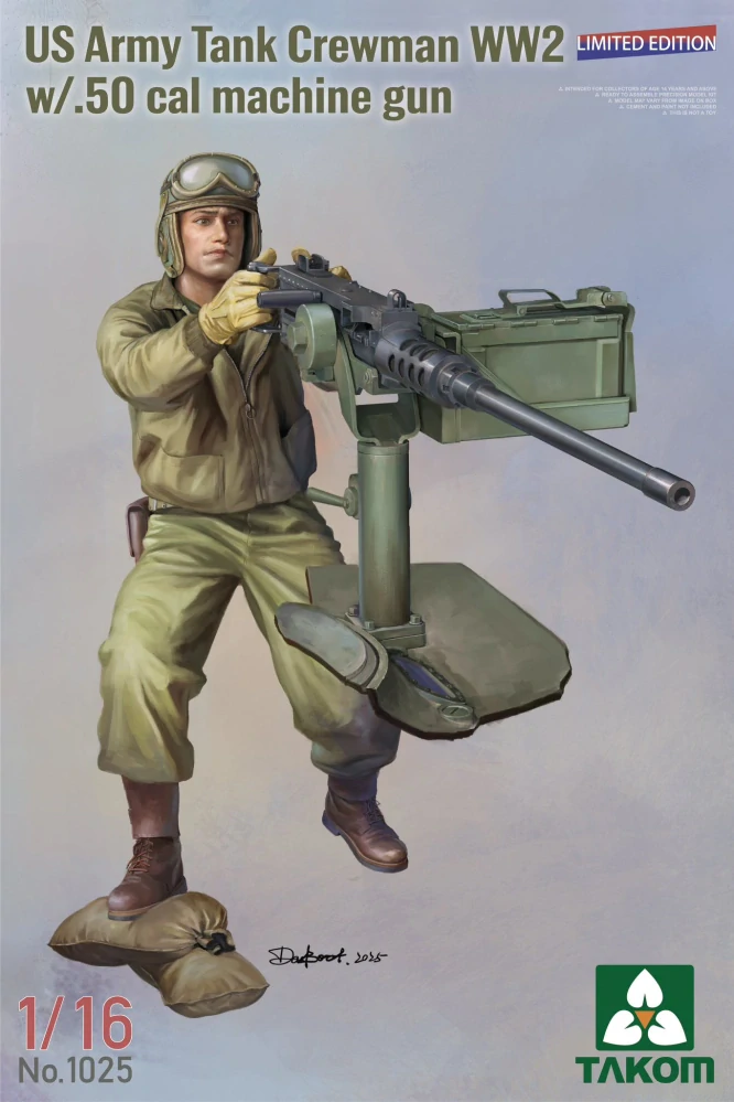 Takom US Army Tank Crewman WW2 w/ .50 Cal MG (Limited Edition!) 1/16