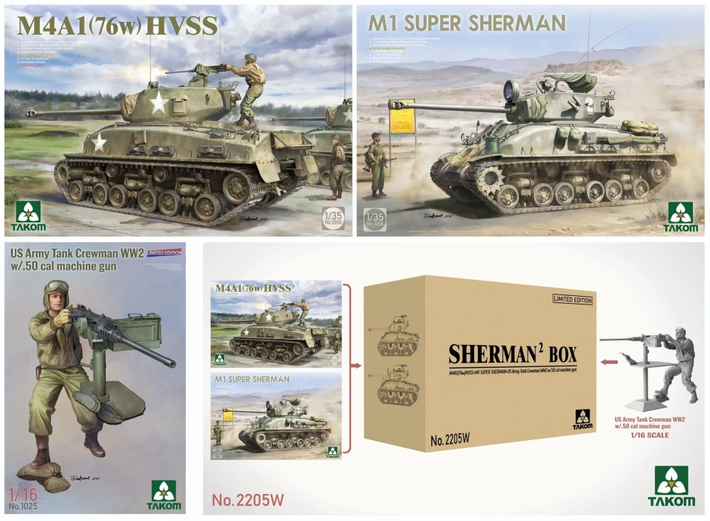 Takom SHERMAN² BOX + 1:16 US Army Tank Crewman 1/35