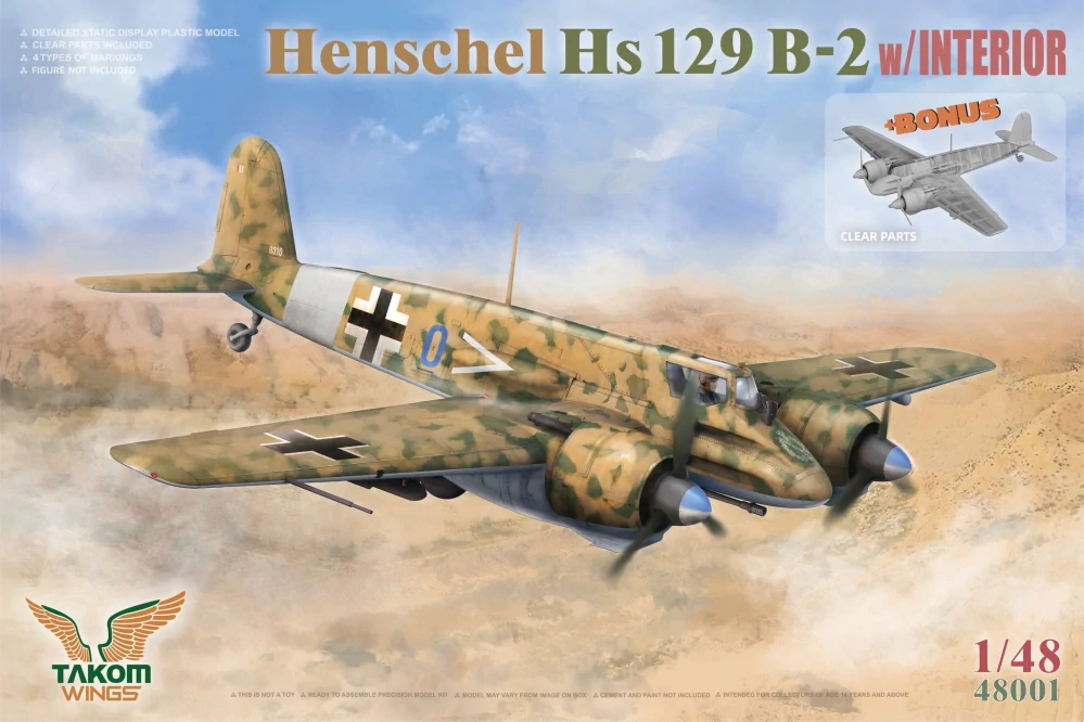 Takom Henschel Hs 129 B-2 with INTERIOR 1/48