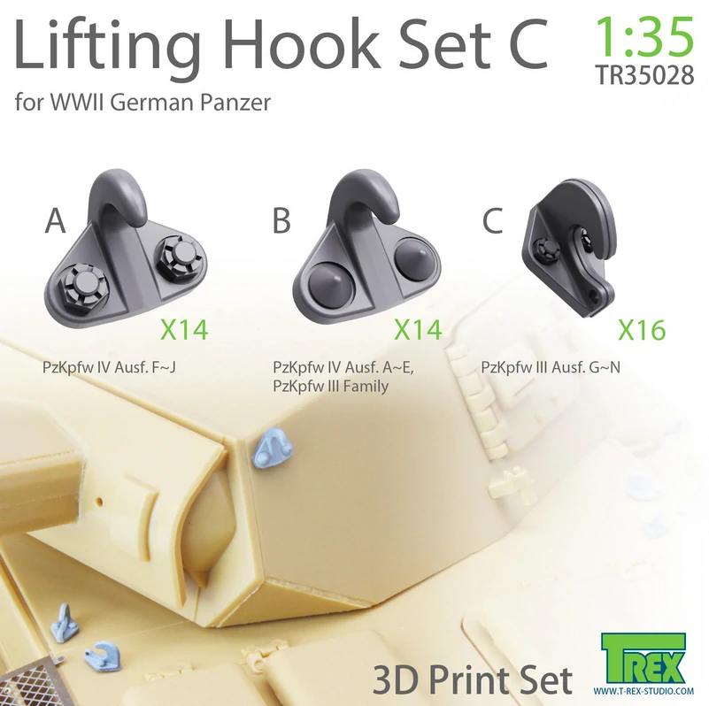 T-Rex Lifting Hook for WWW II German Panzer Set C 1/35