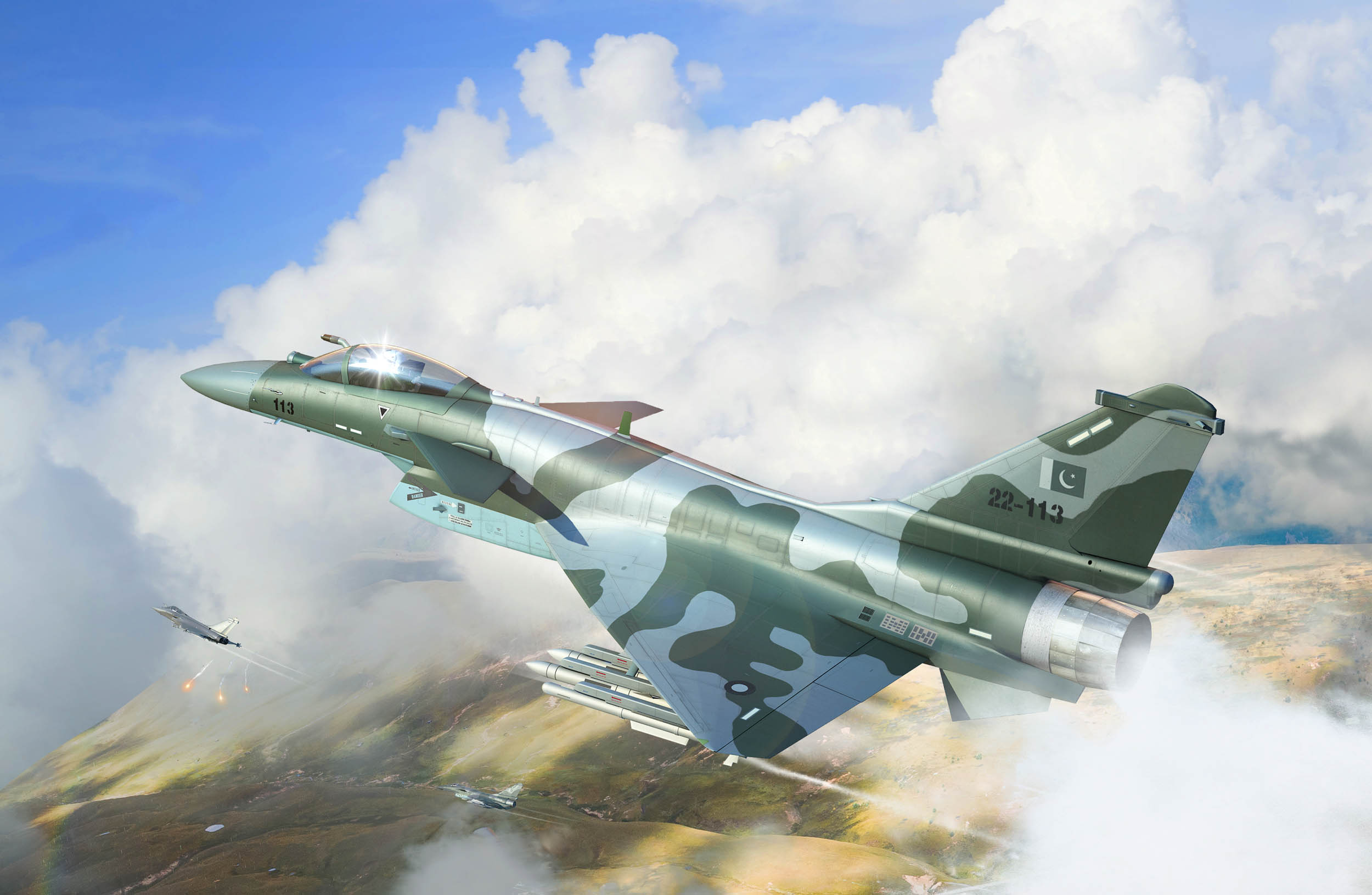 Trumpeter PAF J-10CE Multi-Role Fighter & IAF Rafale 2 in 1 1/72