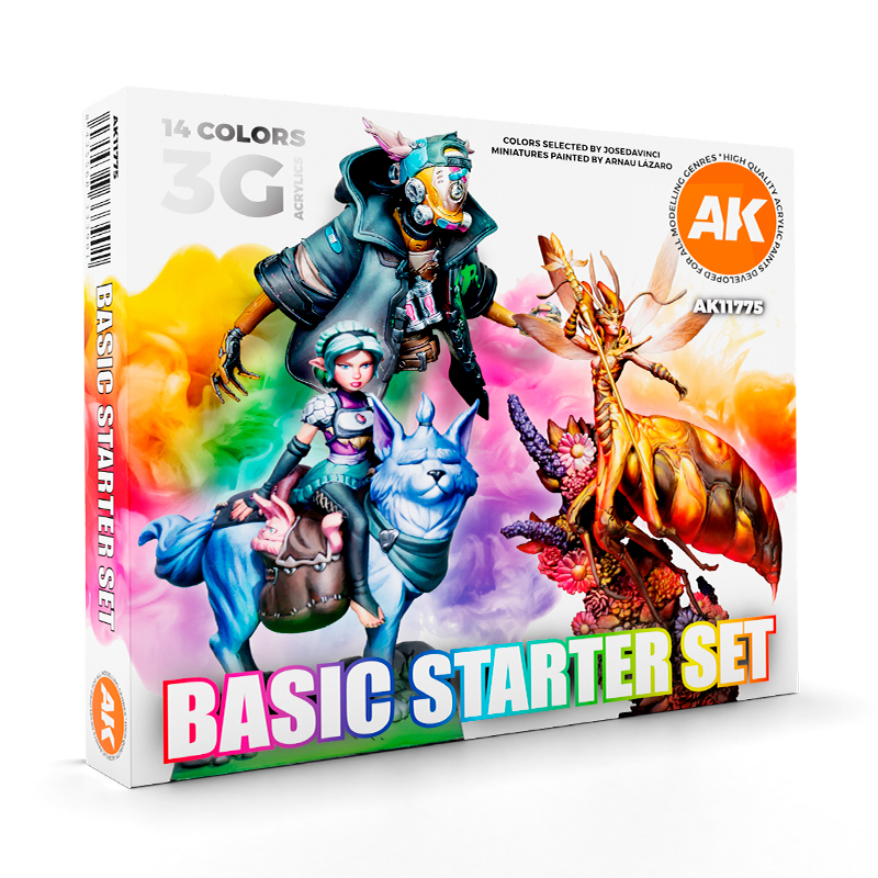 AK Acrylics 3rd generation Basic starter set - 14 Colors selected by Jose Davinci