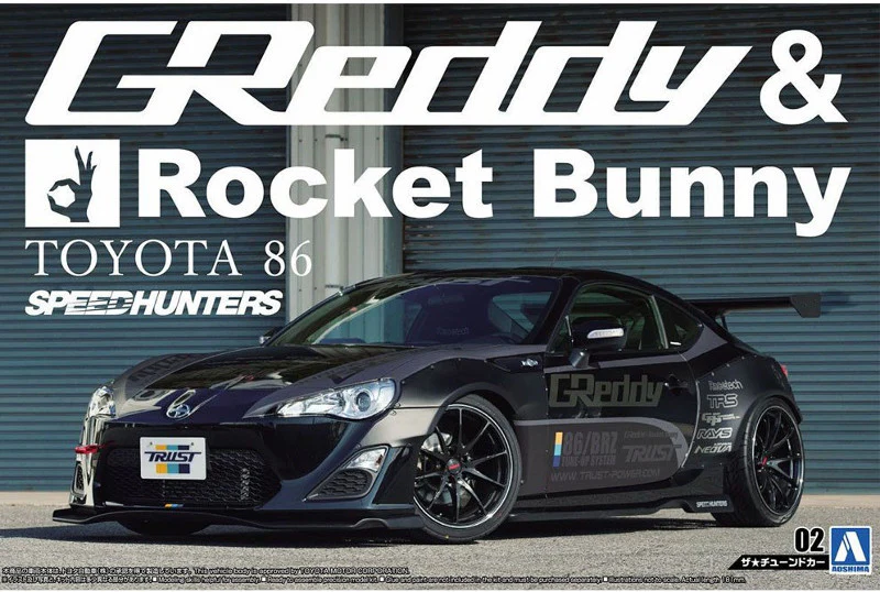 Aoshima ZN6 Toyota 86 '12 Greddy & Rocket Bunny 1/24
