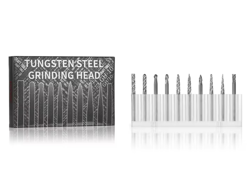 DSPIAE GH-10 Tungsten Steel Grinding Head Set / Set wolframových frézek 10v1 (dřík 3mm)